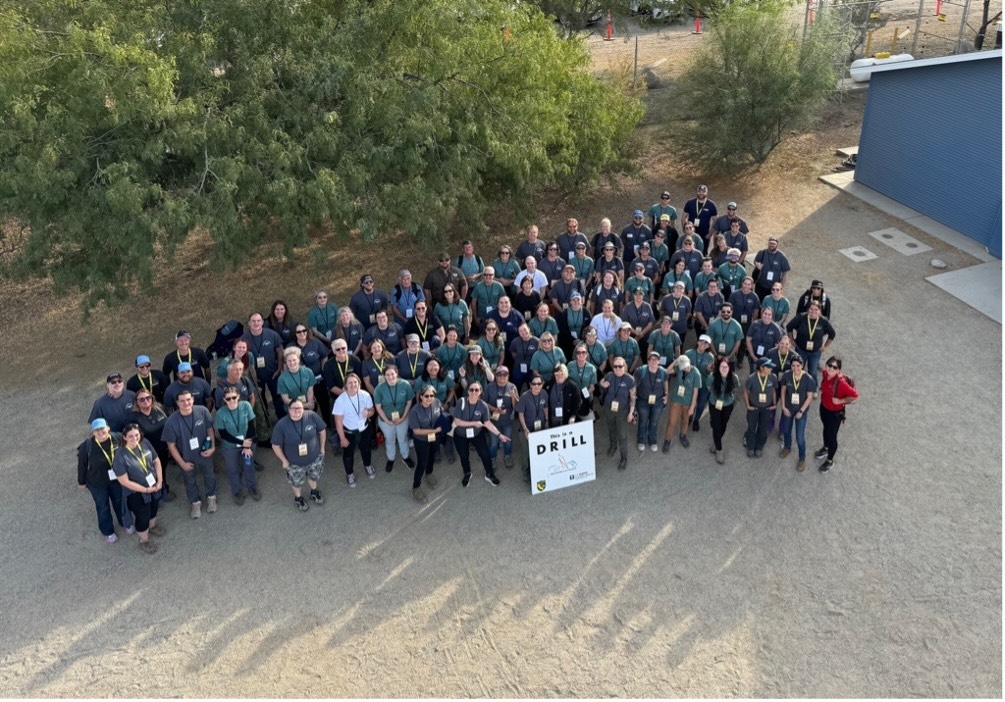 Aerial Shot of Full Deployment Drill Attendees.