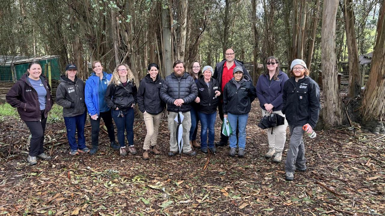 Group photo of our visit to Sonoma County Wildlife Rescue