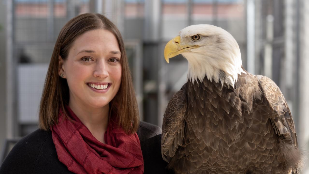 Victoria Hall with Max bald eagle