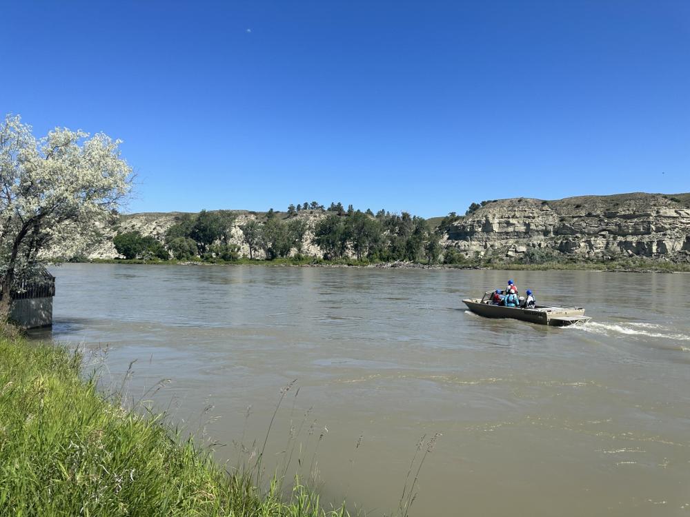 Boat on Yellowstone River